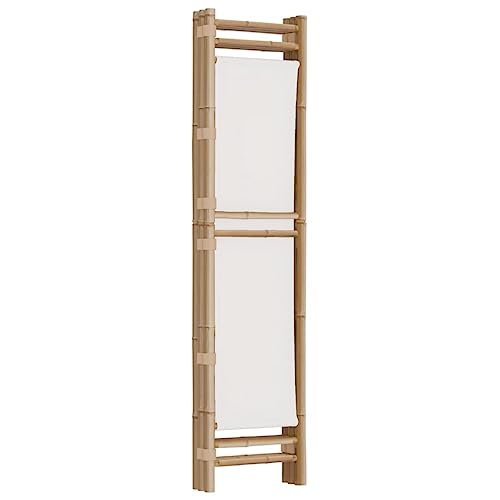 Gecheer Bamboo and Canvas Room Divider, 3-Panel Folding Screen for Space Partition, 47.2 Inches, Premium Material, Adjustable Height, Easy Installation for Home, Office, and Decorative Use Gecheer
