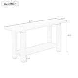 Merax 62.9" Modern Minimalist Console Table for Entryway Hallway Front Door, Narrow Pine Sideboard with Bottom Shelf, Easy Assemble Black Merax