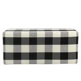 HomePop Large Upholstered Rectangular Storage Ottoman Bench with Hinged Lid, Black Buffalo Plaid HomePop