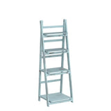 Milltown Merchants Ladder Shelf - Distressed Bookshelf - Rustic Ladder Bookshelf - Leaning Bookshelf for Rustic Home Decor (Turquoise) Milltown Merchants