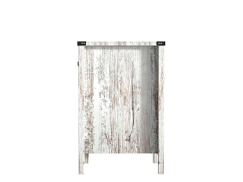 Betterhood Rustic White-Wash Nightstand - Distressed Wood Side Table with USB Charging Station, Perfect for Bedroom & Living Room, Barnwood and Farmhouse Style - WoodArtSupply