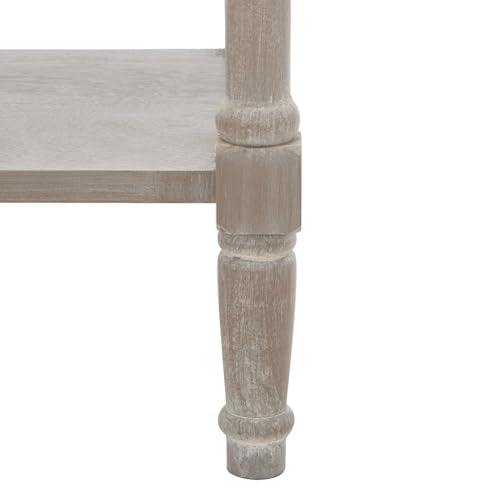 SAFAVIEH Home Collection – Christa White Wash Console Table with Rattan Drawers & Shelf, Coastal Cottage Storage Console, Vintage Design (AMH5737E) SAFAVIEH