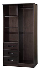 Palace Imports 100% Solid Wood Metro 2-Door Wardrobe Armoire w/Raised Panel Doors, Java, 37.75" w x 72" h x 20.75" d, Renewable Eco-Friendly Wood, Made in Brazil Palace Imports