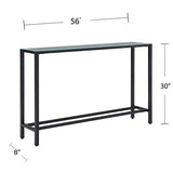 SEI Furniture Darrin Narrow Mirrored Top Console Table, 56", Black SEI Furniture