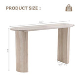 LKTART 55" MDF Console Table for Entryway, Narrow Entryway Table with Faux Mars Marble Pattern, Couch Table Behind Sofa with Curved Legs for Living Room Hallway Foyer LKTART