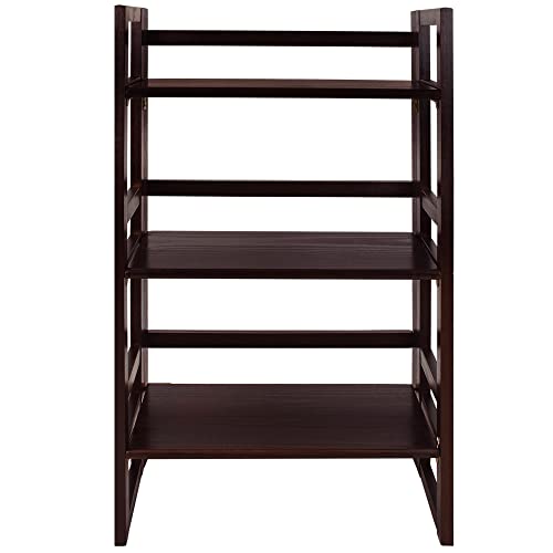 Casual Home 3-Shelf Folding Student Bookcase (20.75" Wide)-Espresso Casual Home