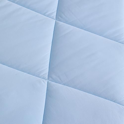 NTBAY Twin Comforter Set with Sheets, 5 Pieces Soft and Breathable Bedding Set, Twin Bed in a Bag, Down Alternative Comforter Set Solid Color All Season, Kids Bedding Set, Aqua NTBAY