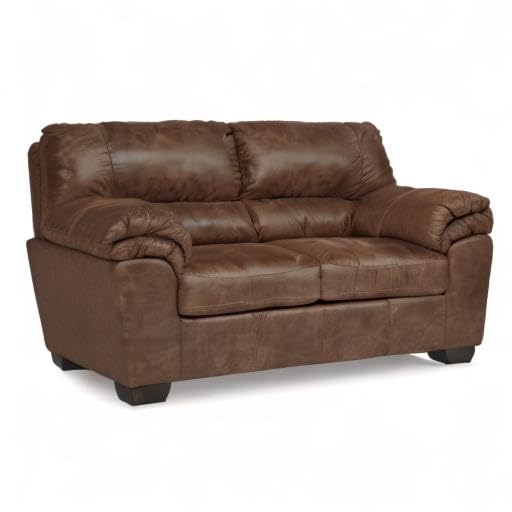 Signature Design by Ashley Bladen Faux Leather Loveseat, Brown