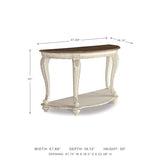 Signature Design by Ashley Realyn French Country Semi-Circle Console Table, White & Brown Signature Design by Ashley