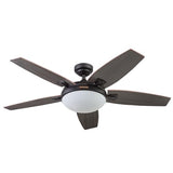 Honeywell Ceiling Fans Carmel Modern 48 Inch Ceiling Fan with Light, Remote Control Fan, LED Indoor Fan with 5 Blades, Gray Ironwood and Brown Maple Blade Finish Options, Bronze (50197-01) Honeywell