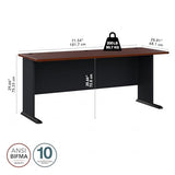 Bush Business Furniture Series A 72W Desk in Hansen Cherry and Galaxy Bush Business Furniture