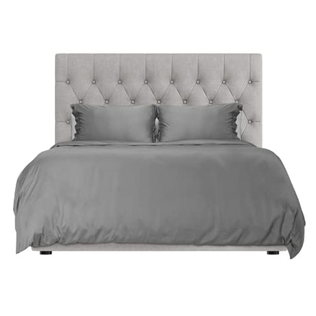 Hotel Sheets Direct 3 Piece Full Duvet Cover Set, 100% Viscose Derived from Bamboo Comforter Cover with 2 Pillow Shams, Moisture-Wicking, Silky Soft Texture, Cooling, Breathable, Easy Care, Dark Gray Hotel Sheets Direct