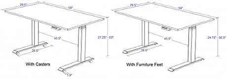 Stand Up Desk Store Electric Adjustable Height Standing Desk with Programmable Memory (Charcoal Frame/Natural Walnut Top, 60" Wide) S Stand Up Desk Store