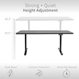 VIVO Electric 71 x 30 in Dual Motor Standing Desk, Memory Height Adjustment, E2B Series, Dark Walnut Top Black Frame, DESK-KIT-E2B7D VIVO