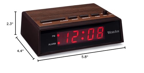 Westclox Retro Wood Style Easy To Read Super Bright Small Night Table Ascending Alarm Clock 22690. Westclox