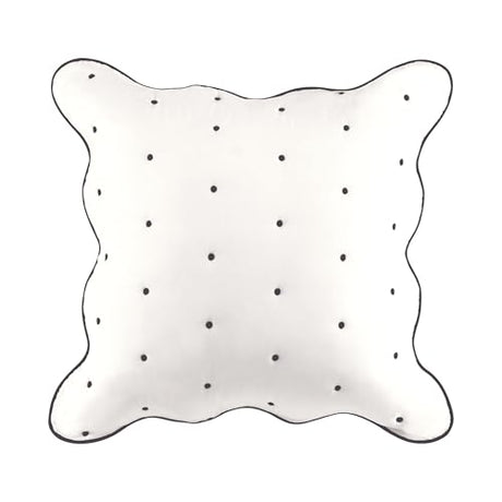 kate spade new york Scalloped Edge Euro Sham, 26" x 26" Decorative Pillow Cover, Single 100% Cotton Cover, Machine Washable, Marshmallow kate spade new york