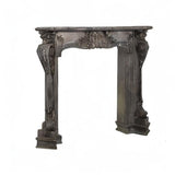 Creative Co-Op Decorative Wood Fireplace Mantel,Black Creative Co-Op