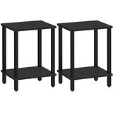 TUTOTAK End Table, Set of 2, Side Table, Nightstand, 2-Tier Storage Shelf, Sofa Table for Small Space, Living Room, Bed Room TB01BK035 TUTOTAK