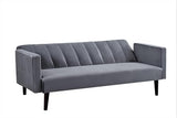 Container Furniture Direct 72" Velvet Convertible Futon Sofa Bed - Full Out Twin Sleeper Couch w/Channel Stitch, Wood Frame & High-Density Foam - Space-Saving for Apartments/Dorms, Grey Container Furniture Direct
