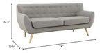 Modway Remark Mid-Century Modern Sofa With Upholstered Fabric In Light Gray Modway