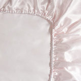 HommxJF Silk Satin Blush Pink Twin Fitted Sheet, Deep Pocket Fitted Sheet Only, Breathable, Non- Fading, Fully Elasticized Bed Sheets Sold Separately HommxJF