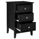 Bonnlo Upgraded 3 Drawers Night Stands for Bedrooms Set of 2, Wooden Black Nightstand Stylish, Modern Bed Side Table/Night Stand for Small Spaces, College Dorm, Kids’ Room, Living Room, 24H Bonnlo