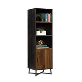 Sauder Canton Lane Industrial 3-Shelf Bookcase with Door/Book Shelf, Brew Oak Finish Sauder
