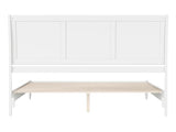 Valencia King Solid Wood Low Profile Sleigh Bed with Charging Station - White AFI