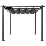 VEVOR 10'x10' Outdoor Retractable Pergola with Canopy, Aluminum Pergola with Retractable Canopy, Modern Pergola with Sun Shade Canopy for Patios, Gardens, Decks, Backyards (Gray) VEVOR