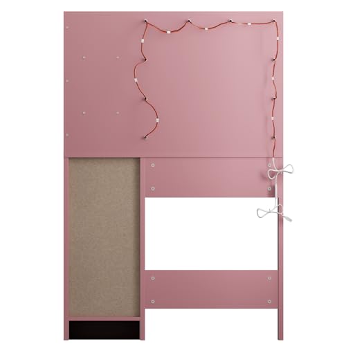 LIVELYGLOW Vanity with Lights, Makeup Vanity with Mirror, 3 Lighting Modes, for Bedroom, Pink LIVELYGLOW