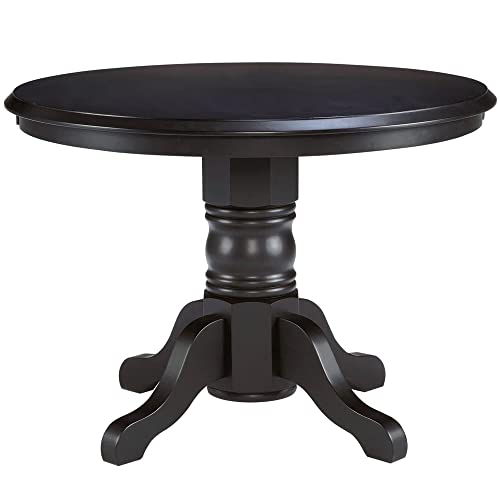 Classic Black 42" Round Pedestal Dining Table by Home Styles - WoodArtSupply