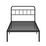 Ziguxiao Twin Bed Frame with Classic Headboard,Strong Metal Slats Support,Under Bed Storage Space,No Box Spring Needed,Easy to Assemble,Black Ziguxiao
