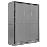 Merax Rotating Queen Murphy Bed with Hidden Storage Racks, Space-Saving Multifunctional Wall Bed for Home Office & Small Rooms Merax