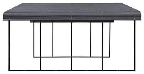 Arrow Carports Galvanized Steel Carport, Double Car Metal Carport Kit, 20' x 24' x 7', Charcoal Arrow