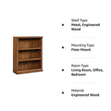 Sauder Miscellaneous Storage 3-Shelf Bookcase/ Book shelf, Oiled Oak finish Sauder