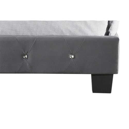 Glory Furniture Suffolk Velvet Upholstered Twin Bed in Gray Glory Furniture