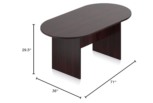 Offices to Go Conference Table-Racetrack 6 Ft (American Mahogany) - WoodArtSupply