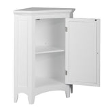 Teamson Home Glancy Wooden Small Corner Freestanding Floor Cabinet with 1 Adjustable Shelf 2 Storage Spaces 1 Door and 1 Chrome-Finished Knob, White Teamson Home