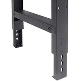 Global Industrial Adjustable Height Workbench C-Channel Leg, Maple Butcher Block Square Edge, 72" W x 30" D, Black Global Industrial