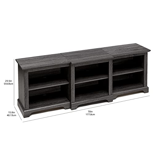 Rockpoint 70inch Modern TV Stand Storage Media Console Entertainment Center for TVs up to 80,Charcoal