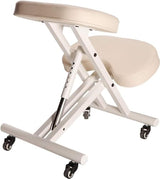 MASTER HEALTH PRODUCT Massage Ergonomic Kneeling Chair, Adjustable Height Posture Stool for Home and Office - Neck and Back Pain Relieving | Spine Tension Relief- Thick Comfortable Cushions (Cream) MASTER HEALTH PRODUCT