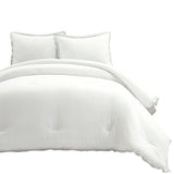 Lush Decor Hampton Double Flange Embroidered Contrast Edge Cotton Comforter Set, 3 Piece Set, King, White & Black - Hotel Bedding Set - Black Trim - White Comforter - Minimalist Decor Lush Decor