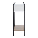 Furniture of America Alyia Modern 36 inch High Console Table with Storage Shelves and Metal Frame Legs for Living Room, Entryway, Hallway, Office, Corridor, Foyer, White Pure & Distressed Oak Furniture of America