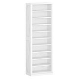 Hzuaneri Shoe Storage Cabinet, 10 Tiers Freestanding Shoe Cabinets, Wooden Shoes Rack with Cubby, 27-30 Pairs, Farmhouse Tall Shoes Cubby Organizer for Entryway, Living Room, White SR52603X Hzuaneri