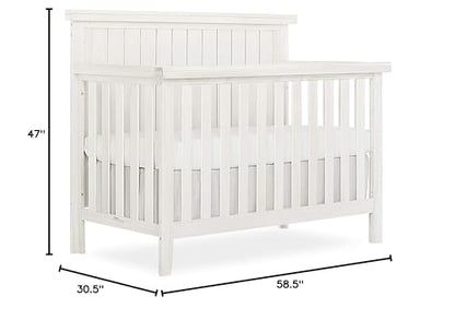 Sweetpea Baby Red Wood 4-in-1 Convertible Crib in Weathered White, Greenguard Gold Certified