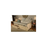 HomeStock Full Size Futon Frame with Storage Drawers, Weathered Finish Sofa Bed 79" Rain/Weathered White HomeStock