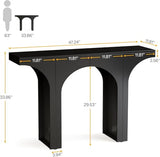 Tribesigns 47 Inches Console Table, Black Entryway Table, Modern Hallway Table, Sofa Table with Arch Base, Unique Foyer Table, Behind Couch Table, Wooden Long Accent Table for Living Room, Entrance Tribesigns