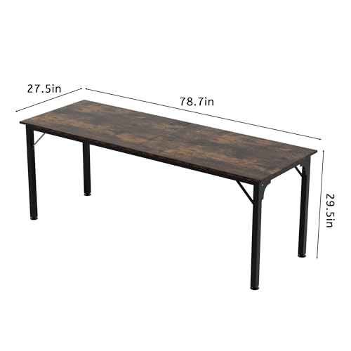 LayBurst 6.5ft Conference Table with Flexible Configuration,Conference Room Table with Adjustable Footpads,Stable Structure,Large Rectangle Seminar Table for 4-22Person (1, Brown) LayBurst