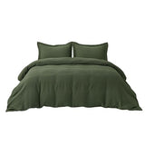 Bedsure Luxury Waffle Duvet Cover King Size - Textured Duvet Cover Set, Soft, Breathable Bedding Set (104"x90") with 2 Pillow Shams for All Season, Olive Green, Comforter Not Included Bedsure