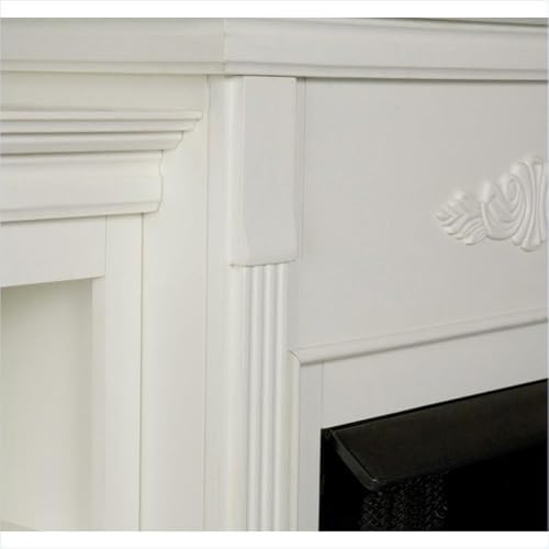 Bowery Hill Traditional Wood Electric Fireplace with Bookcases in Ivory BOWERY HILL